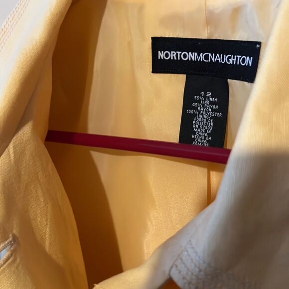 Norton McNaughton butter yellow linen blend women’s blazer/ jacket - Picture 7 of 7